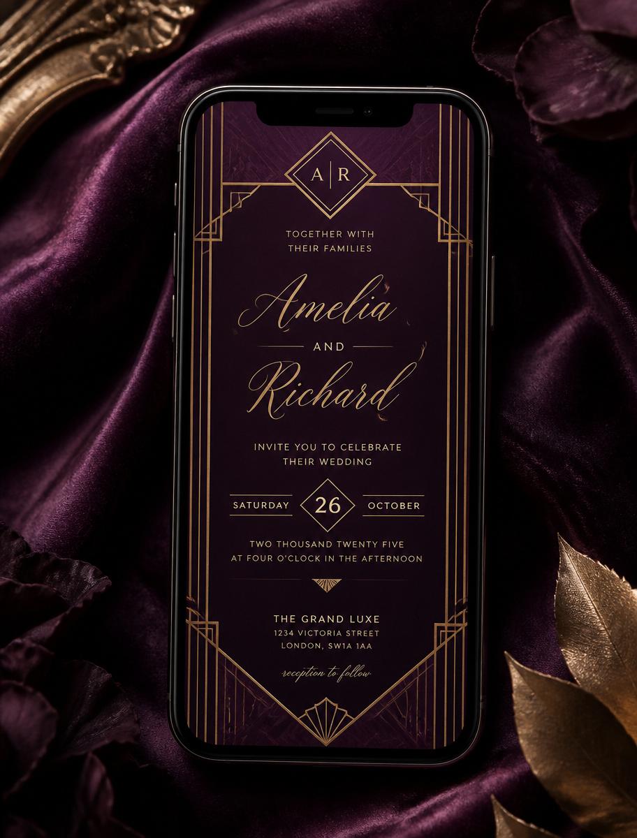 Art deco invitation template